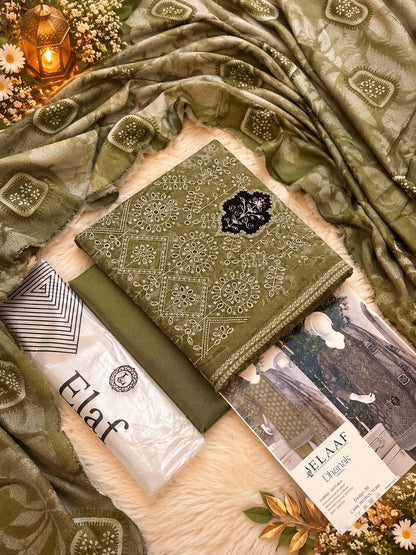 Elaaf Luxury Dhanak Embroidered 3PC Winter Collection 2026-27 | Super Wholesale