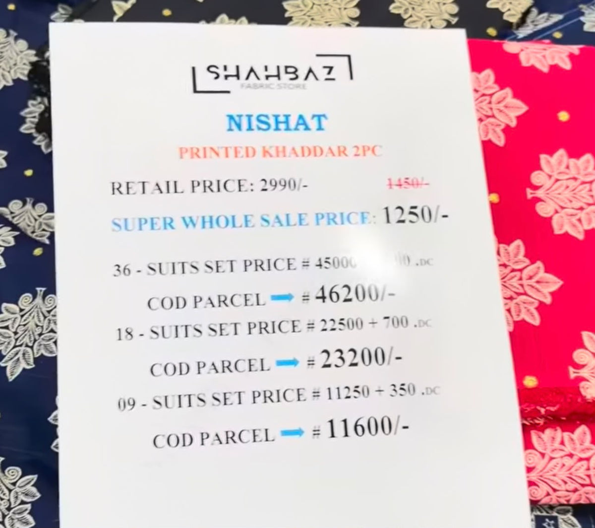 Nishat Printed Khaddar 2PC Winter Collection 2026-27 | Super Wholesale