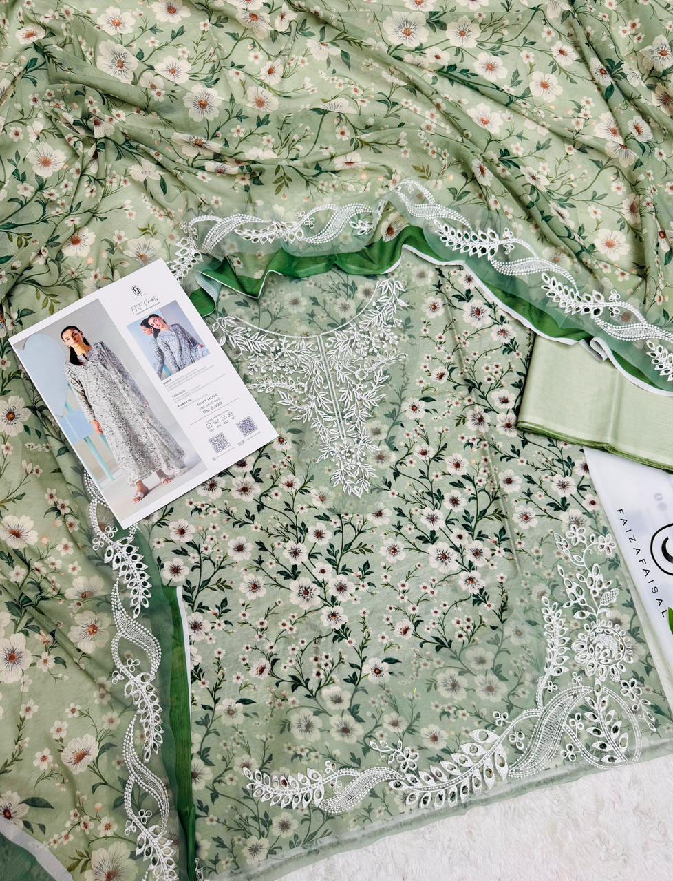 Faiza Faisal FNF Prints Emb Lawn 3PC – Wholesale Suits