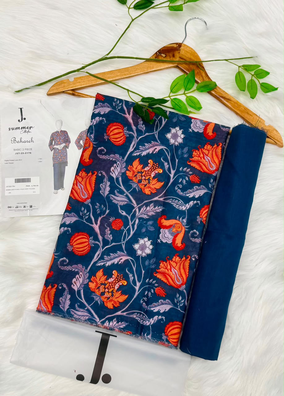 J. Unstitched Lawn 2PC – Wholesale Suits