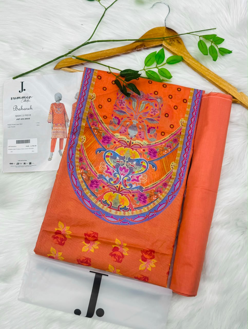 J. Unstitched Lawn 2PC – Wholesale Suits