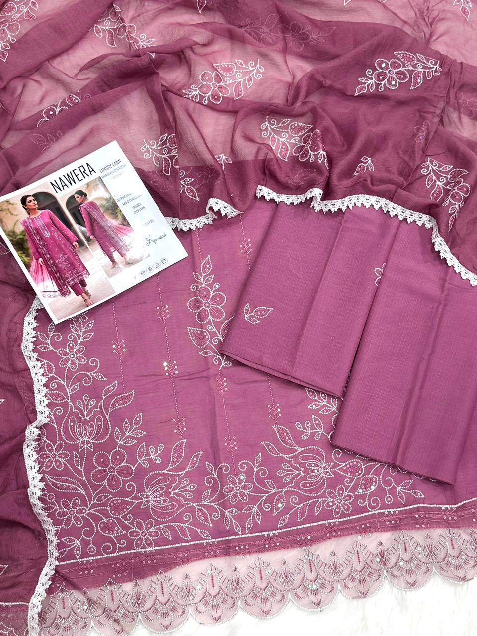 Nawera Luxury Embroidery Lawn 3PC – Wholesale Suits