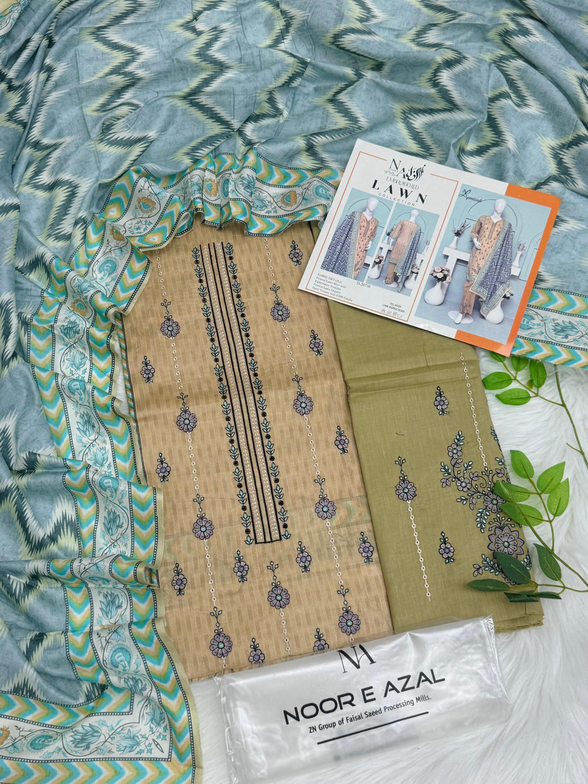 Noor E Azal Embroidered Lawn 3PC – Wholesale Suits
