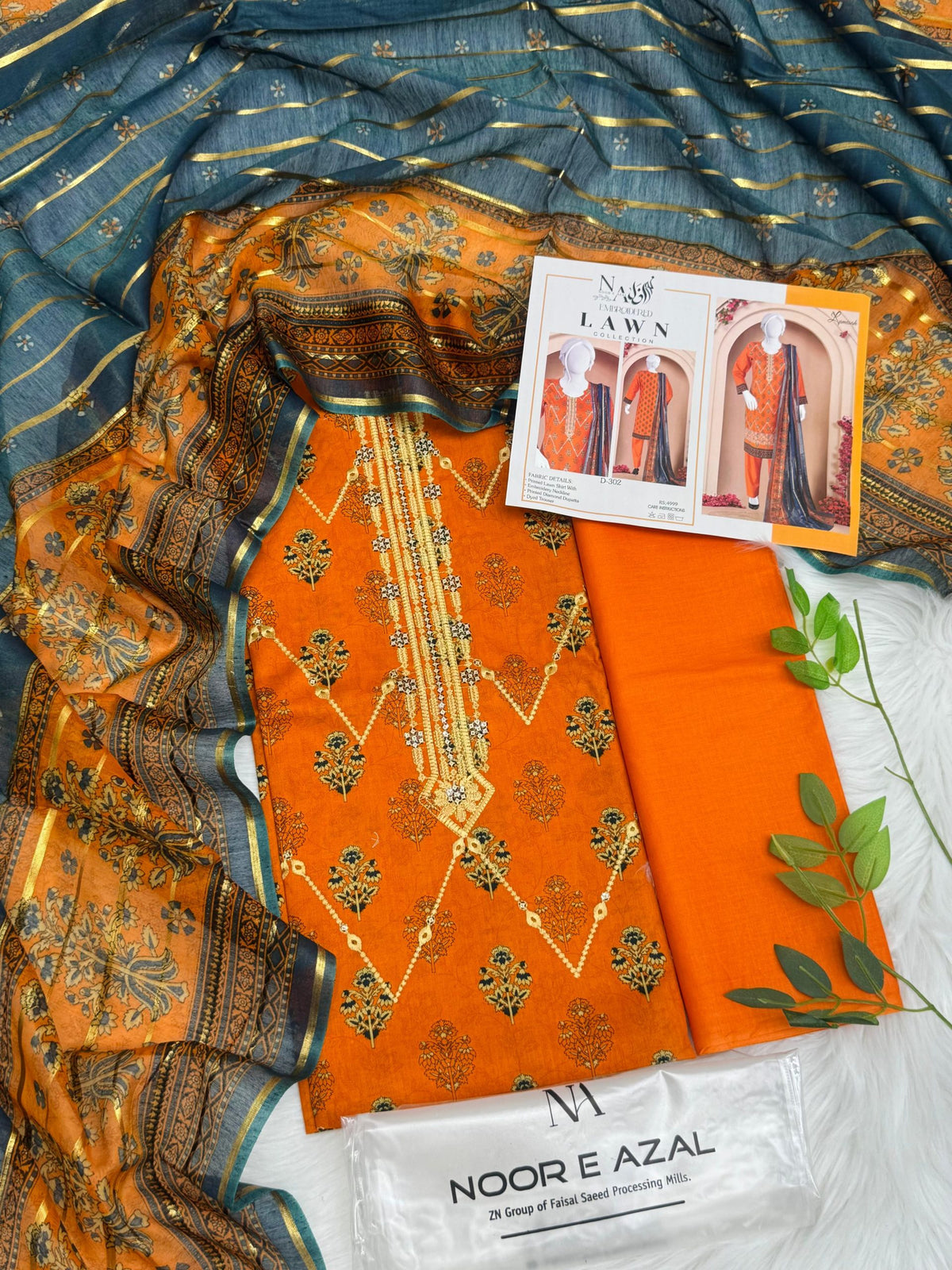 Noor E Azal Embroidered Lawn 3PC – Wholesale Suits