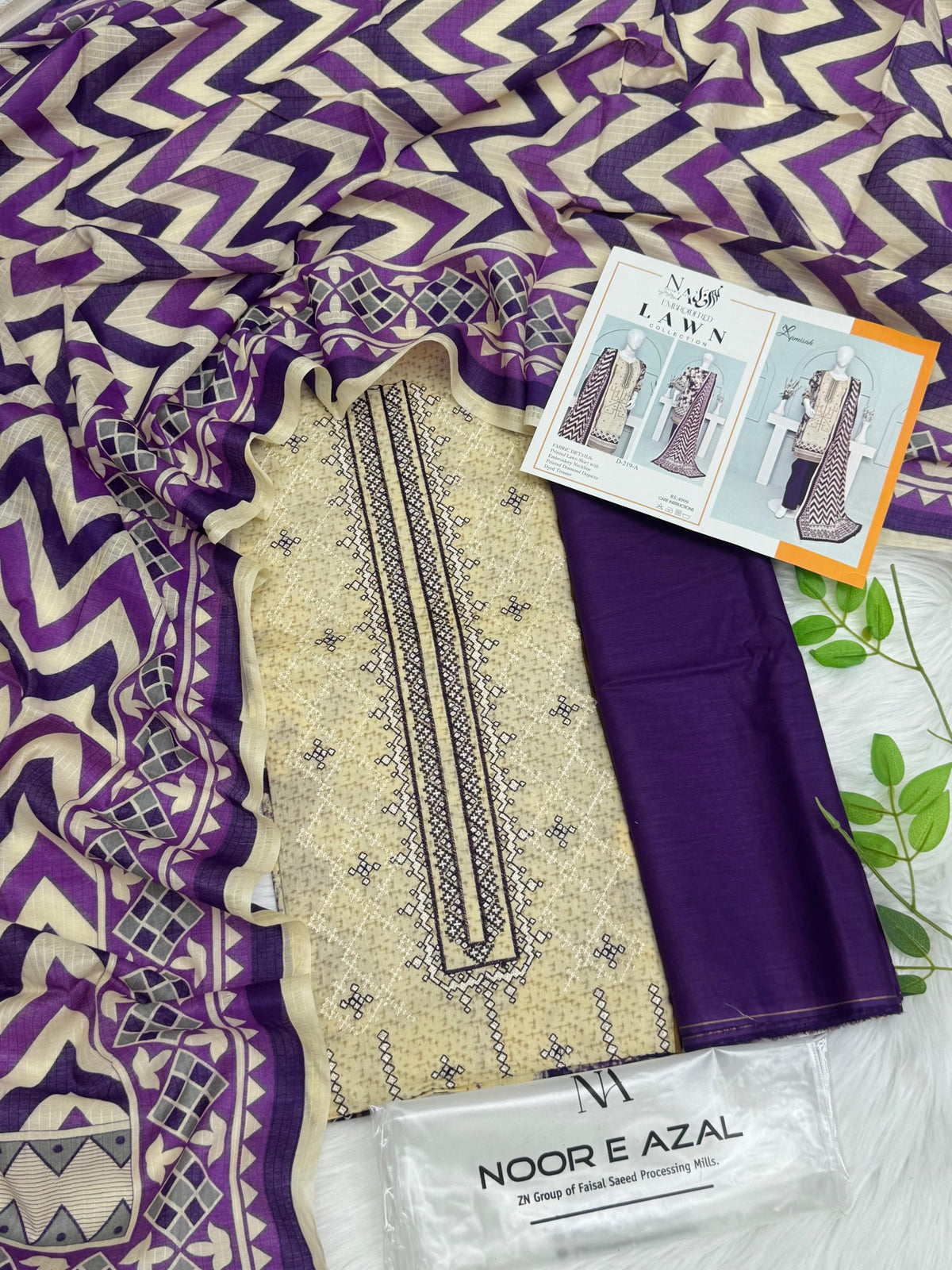 Noor E Azal Embroidered Lawn 3PC – Wholesale Suits