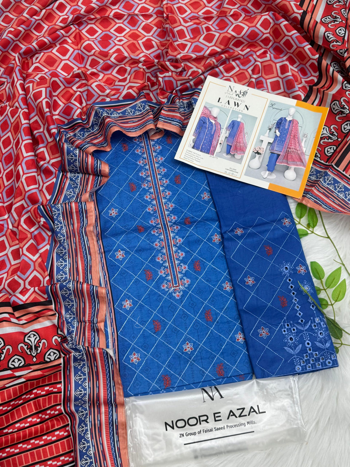 Noor E Azal Embroidered Lawn 3PC – Wholesale Suits