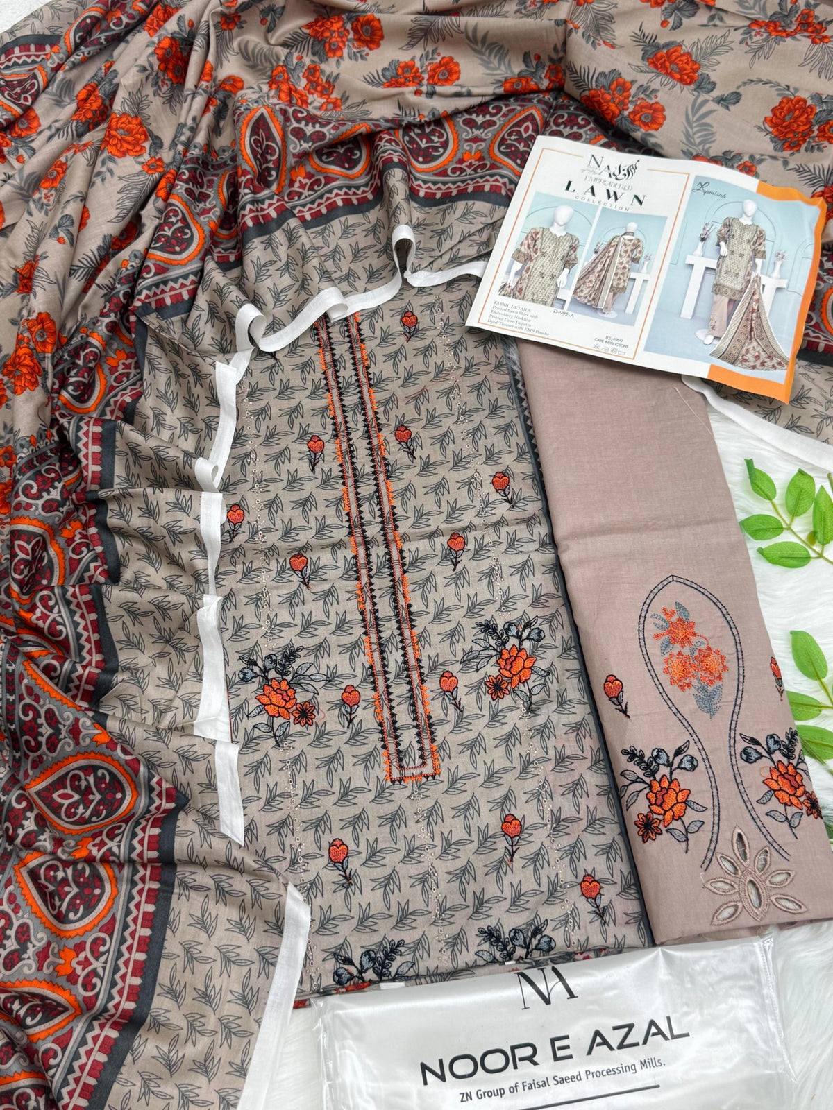 Noor E Azal Embroidered Lawn 3PC – Wholesale Suits